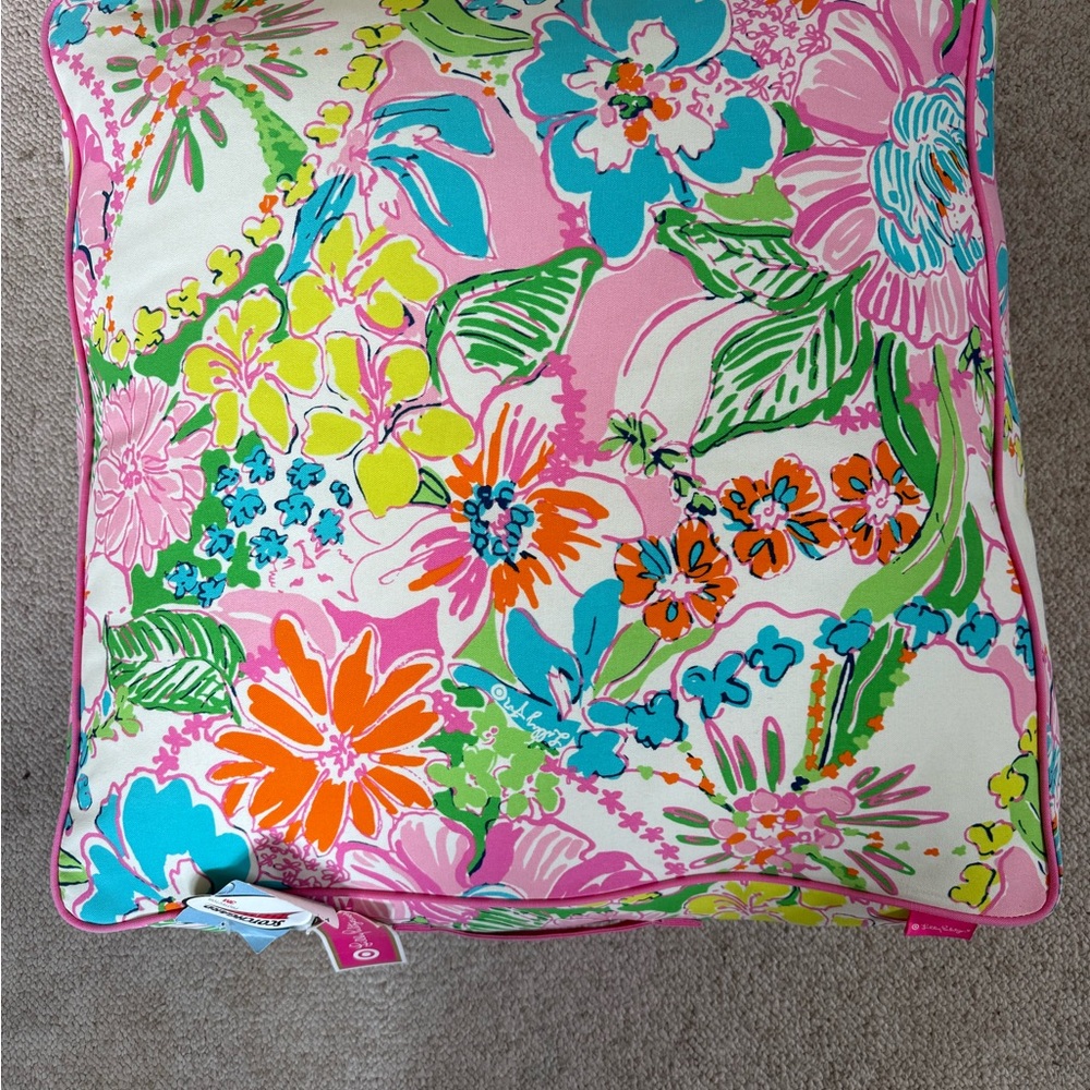 NEW Lilly Pulitzer Target Nosey Posey Floral Indoor Outdoor Floor Cushion Pillow - Picture 7 of 16